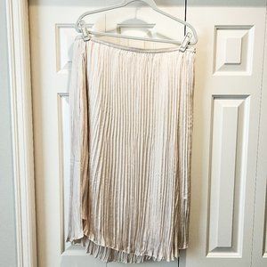 Vince asymmetrical pleated skirt with lining - midi length size xl